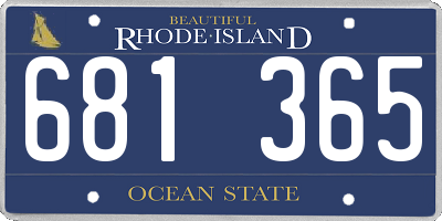 RI license plate 681365