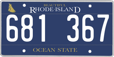 RI license plate 681367