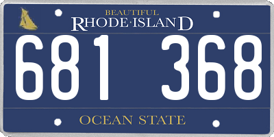 RI license plate 681368