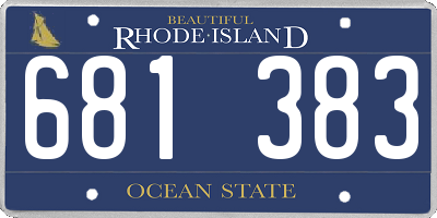 RI license plate 681383