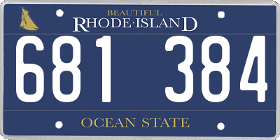 RI license plate 681384