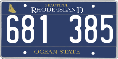 RI license plate 681385