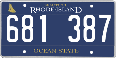 RI license plate 681387