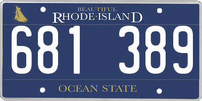 RI license plate 681389