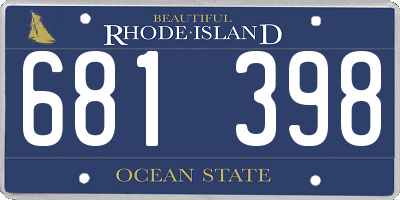 RI license plate 681398