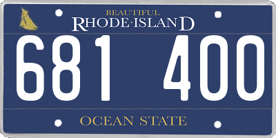 RI license plate 681400