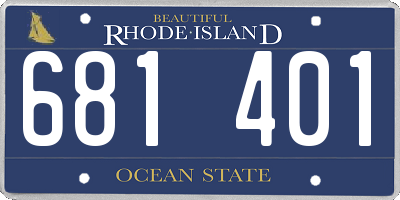 RI license plate 681401