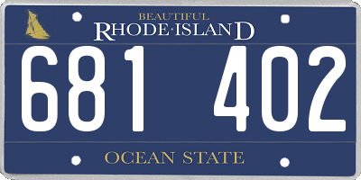 RI license plate 681402
