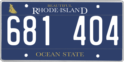 RI license plate 681404