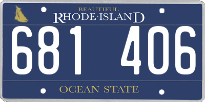 RI license plate 681406