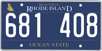 RI license plate 681408
