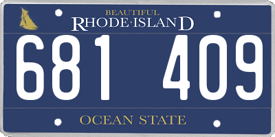 RI license plate 681409