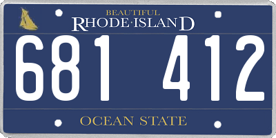 RI license plate 681412