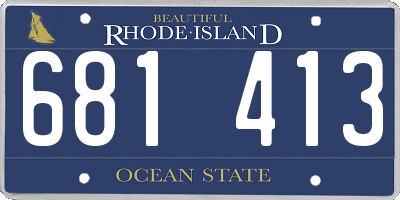 RI license plate 681413