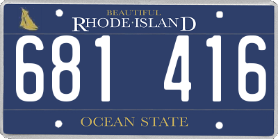 RI license plate 681416