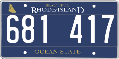 RI license plate 681417