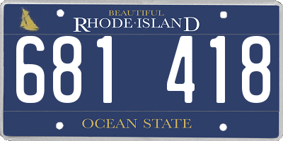RI license plate 681418