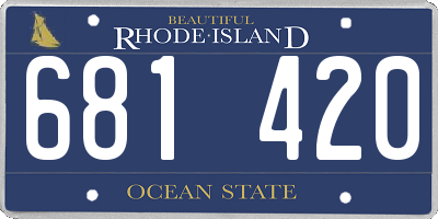 RI license plate 681420