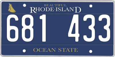 RI license plate 681433