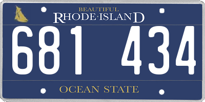RI license plate 681434