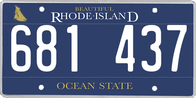 RI license plate 681437