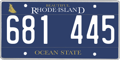 RI license plate 681445
