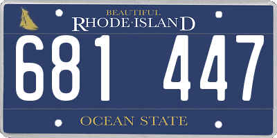 RI license plate 681447