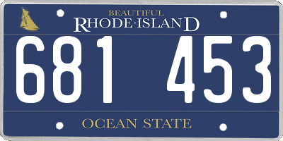 RI license plate 681453
