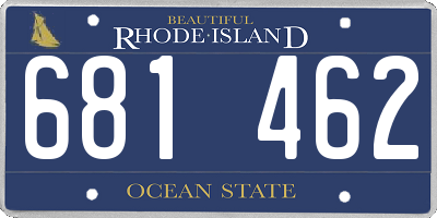 RI license plate 681462