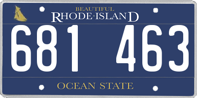 RI license plate 681463