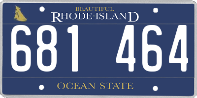 RI license plate 681464
