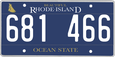 RI license plate 681466