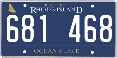 RI license plate 681468