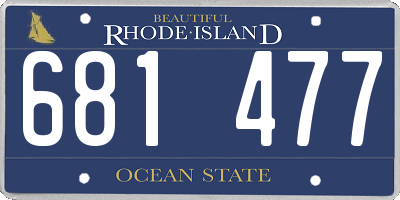 RI license plate 681477