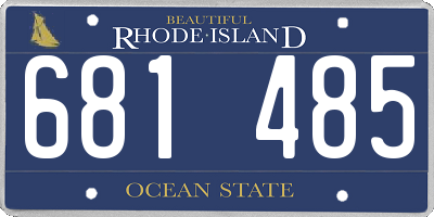 RI license plate 681485