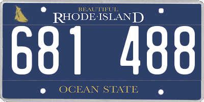 RI license plate 681488