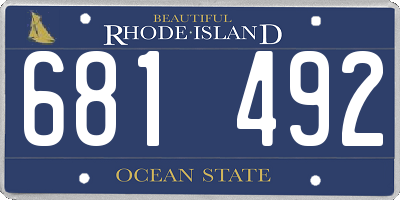 RI license plate 681492