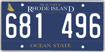 RI license plate 681496