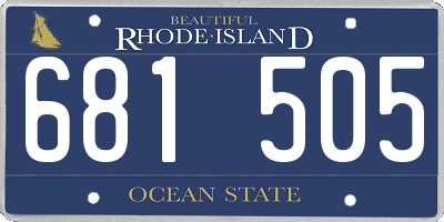 RI license plate 681505