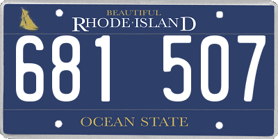 RI license plate 681507