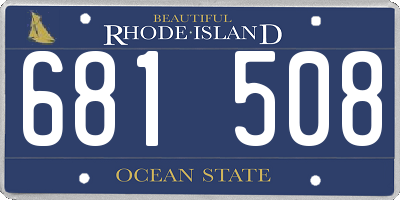 RI license plate 681508