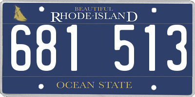 RI license plate 681513