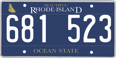 RI license plate 681523