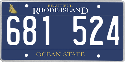 RI license plate 681524