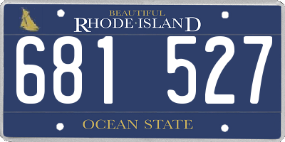 RI license plate 681527