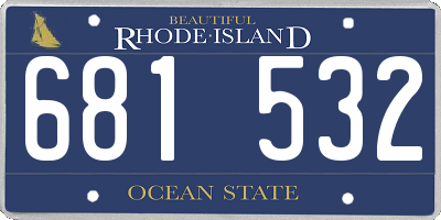 RI license plate 681532