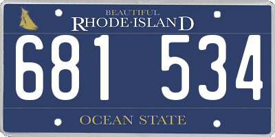 RI license plate 681534