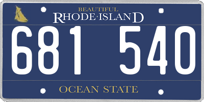 RI license plate 681540