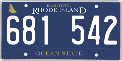 RI license plate 681542