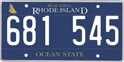 RI license plate 681545
